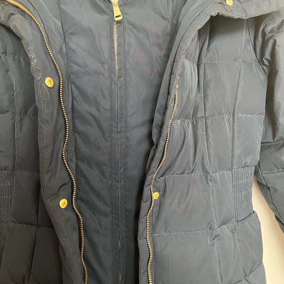 Cole Haan| Hooded Down & Feather Jacket| Navy Blue | Size:xs - Picture 3 of 8